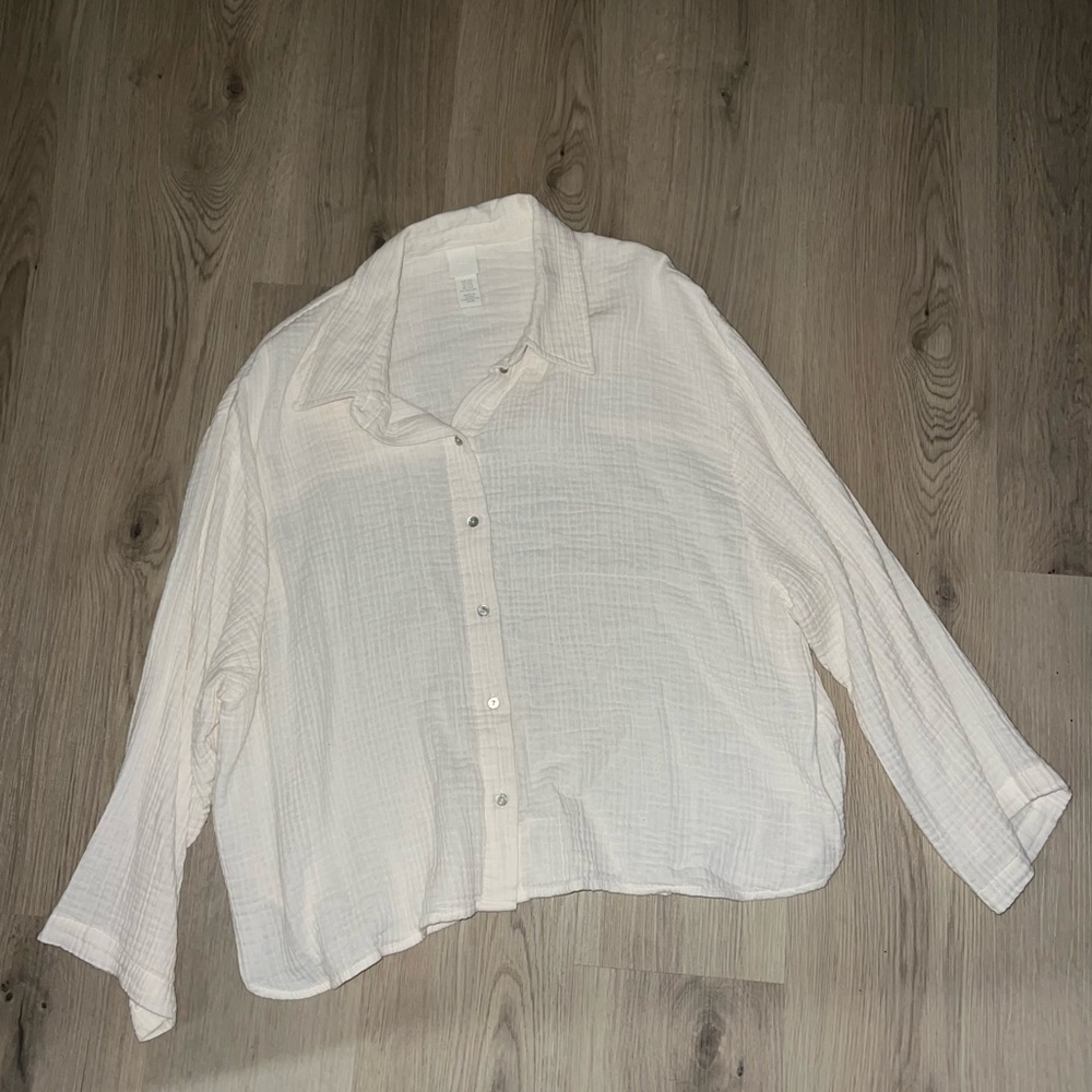 H&M Cream Button Down Shirt size XXL